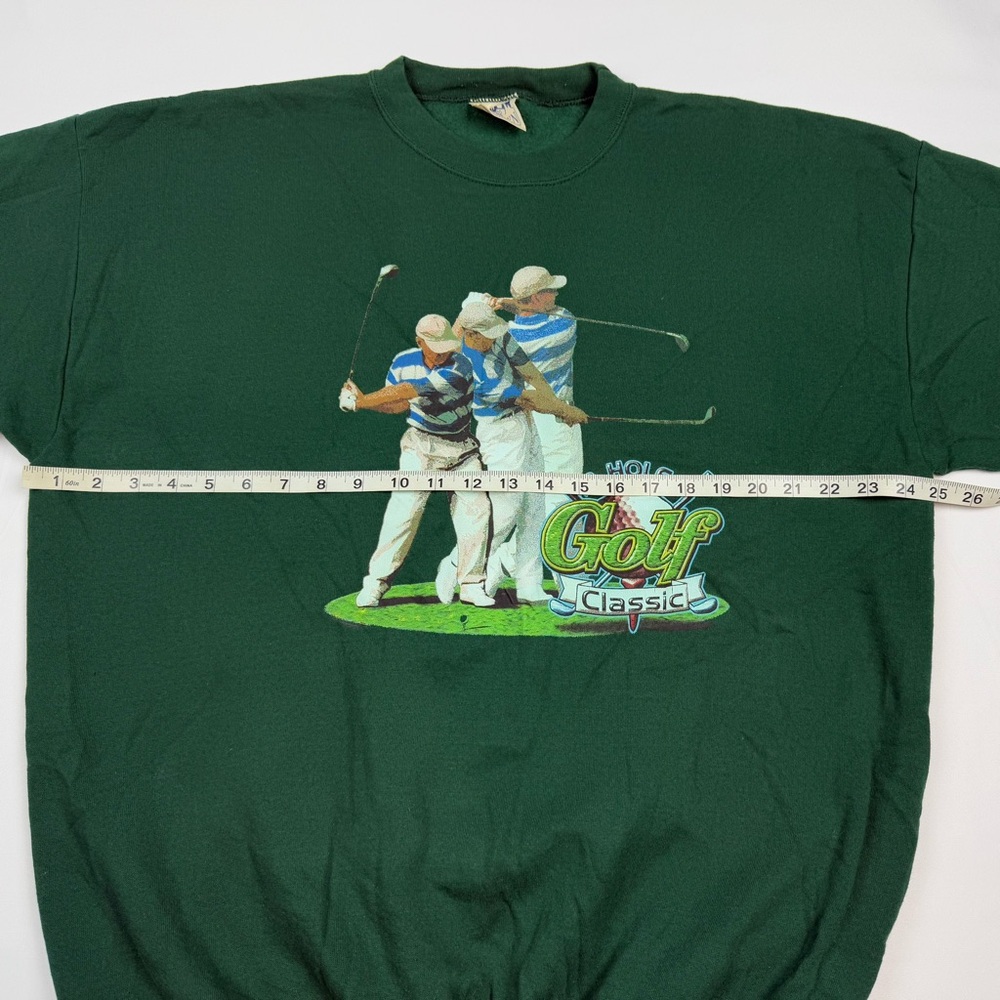 Vintage Golf Classic Mens Crewneck Sweatshirt XL 90s Made in USA Green B5 - Picture 7 of 8